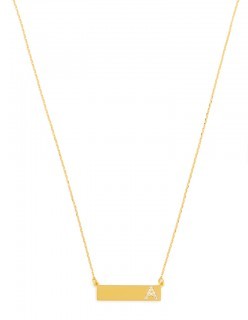 Gold initial bar necklace from Bauble Bar