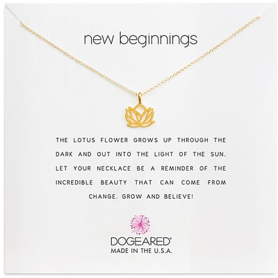 Dogeared gold lotus necklace